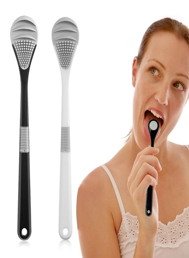 HANNEA® Tongue Cleaner Adults, 2Pcs Silicone Tongue Scraper Soft Tounge Cleaner Helps Fight Bad Breath Tough Cleaner Fan Shape Tung Cleaner Tongue Brush for baby, Kids, Women, Men - Image 1